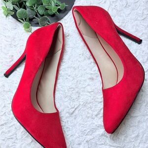 Mysoft Red Suede Heels Size 8